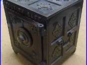 LARGE SECURITY SAFE DEPOSIT CAST IRON BANK with TWO DIAL COMBINATION NoRs