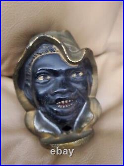 LG ORIGINAL Vintage Antique Johnny Griffin 2 Face Cast Iron Bank A. C Williams VG