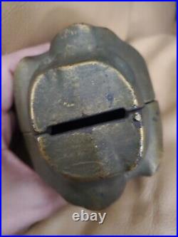 LG ORIGINAL Vintage Antique Johnny Griffin 2 Face Cast Iron Bank A. C Williams VG