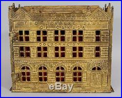Large 1891 Antique Cast Iron JARVIS Building Traders Bank of Canada, Perfect