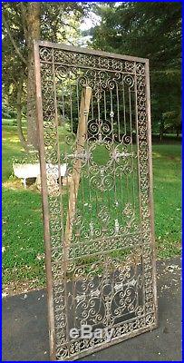 Large Antique Architectural Salvage Wrought Iron Grate Poss Bank Vault Door