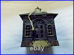 Large Antique Kenton Cast Iron State Bank Still Building Bank with Key