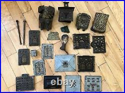 Large Assorted Lot Antique Old Cast Iron Mechanical Novelty Bank Parts