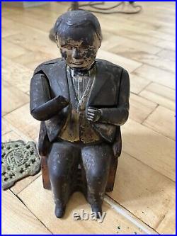 Large Assorted Lot Antique Old Cast Iron Mechanical Novelty Bank Parts