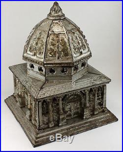Large Cast Iron Antique Columbia Toy Bank Building