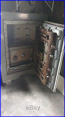 Large Cast Iron Safe Bank with Dual Dials-Vintage Ornate