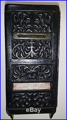 Large RARE Antique Cast Iron STANDARD SAFE DEPOSIT Combination Bank ca. 1890s