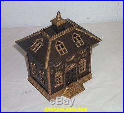 Large STATE BANK Building Antique Cast Iron Toy Bank