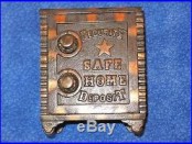 Large Security Safe Home Deposit Coin Bank Double Combination Dials Copper Wash