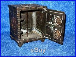 Large Security Safe Home Deposit Coin Bank Double Combination Dials Copper Wash