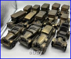 Lot Of 14 Vintage Banthrico 1974 Metal Coin Bank Car Banks Brass early 1900s
