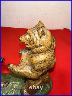 Mechanical Bank Indian Shooting Bear Circa Pat Dat 1888