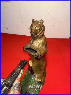 Mechanical Bank Indian Shooting Bear Circa Pat Dat 1888