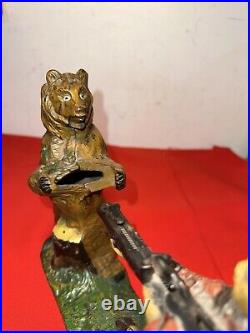 Mechanical Bank Indian Shooting Bear Circa Pat Dat 1888