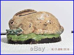 Mechanical Bank Kilgore Rabbit in Cabbage circa 1920 Cast Iron Nice