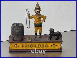 Mechanical Bank trick dog works. 1988. Original paint and lock