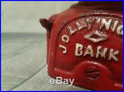 Mechanical Jolly Bank John Harper Co. Cast Iron Original Paint Black Americana