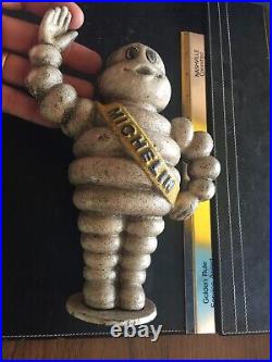 Michelin Tire Man Cast Iron Piggy Bank Car Truck Metal 4LB Patina Collector Auto