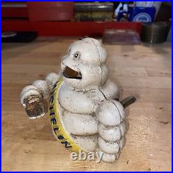 Michelin Tires Mechanical Piggy Bank CAST IRON Goodyear Collector Man Cave 2+LBS
