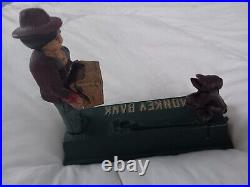 Monkey Bank Vintage Cast Iron Mechanical Coin Bank Working