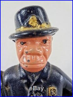 Mulligan the Cop c1905-32 AC Williams Antique Cast Iron Still Bank #177 Piggy