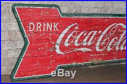 NEW COCA COLA Wooden Arrow Wall Mount Sign vintage Style Soda Fountain Bottle