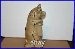 NICE VINTAGE 1930's HUBLEY THRIFTY the WISE PIG CAST IRON BANK