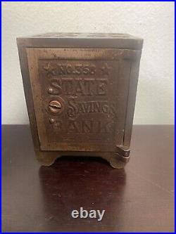 NICHOLS CO. WORLDS FAIR FERRIS WHEEL SAFE BANK with original key antique rare