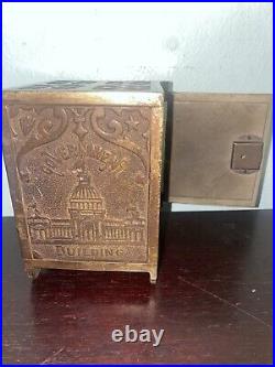NICHOLS CO. WORLDS FAIR FERRIS WHEEL SAFE BANK with original key antique rare