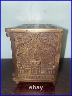 NICHOLS CO. WORLDS FAIR FERRIS WHEEL SAFE BANK with original key antique rare
