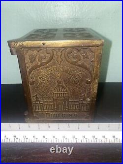 NICHOLS CO. WORLDS FAIR FERRIS WHEEL SAFE BANK with original key antique rare