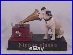NIPPER DOG MUSICAL BANK CAST IRON MAN CAVE HOME DECOR