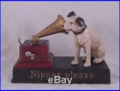NIPPER DOG MUSICAL BANK CAST IRON MAN CAVE HOME DECOR