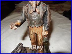 OLD Antique Cast Iron Uncle Sam Mechanical Bank by Shepard Hardware Circa. 1886