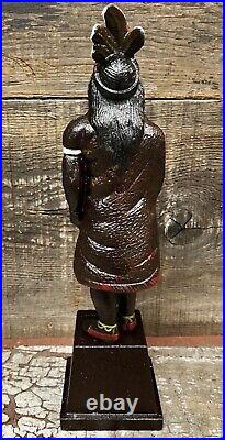 OLD HONESTY 5¢ CIGAR Indian Chief 13 Tall Cast Iron Tobacco Coin Bank