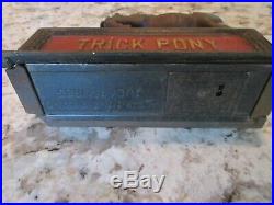 ORIGINAL 1885 Shepard Hardware TRICK PONY Cast Iron Mechanical Coin Bank