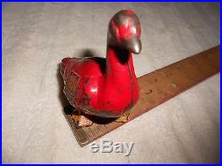 ORIGINAL 1900's ARCADE RED GOOSE SHOES CAST IRON TOY BANK 4 TALL