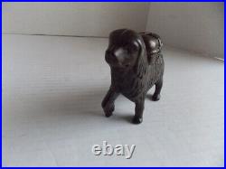 ORIGINAL ANTIQUE ST BERNARD With PACK SM CAST IRON DOG BANK 5,5