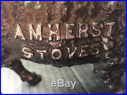 ORIGINAL Amherst Stoves BUFFALO cast iron withdollar slot Bison BANK