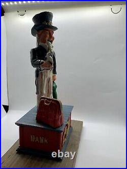 ORIGINAL CAST IRON 1920s UNCLE SAM WORKING MECHANICAL BANK