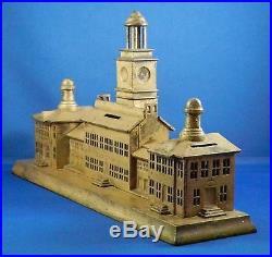 Original Small Cast Iron 3 In 1 Independence Hall Building Bank Cira 1876