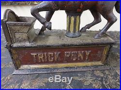 Original Trick Pony Cast Iron Mechanical Bank 1885 Nice