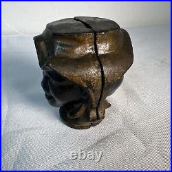 ORIGINAL Vintage Antique Johnny Griffin 2 Face Cast Iron Bank By A. C Williams
