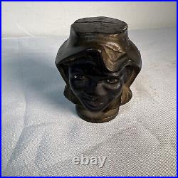 ORIGINAL Vintage Antique Johnny Griffin 2 Face Cast Iron Bank By A. C Williams