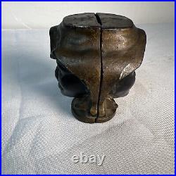 ORIGINAL Vintage Antique Johnny Griffin 2 Face Cast Iron Bank By A. C Williams