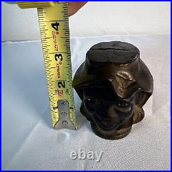 ORIGINAL Vintage Antique Johnny Griffin 2 Face Cast Iron Bank By A. C Williams