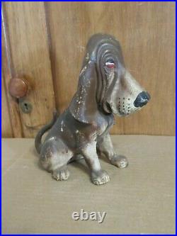Old Cast Iron Bloodhound Blood Hound Dog Bank