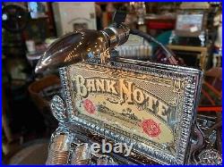 Original 1800's STAATS Cast Iron Coin Changer Bank w lit Marquee Watch Video