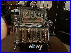 Original 1800's STAATS Cast Iron Coin Changer Bank w lit Marquee Watch Video