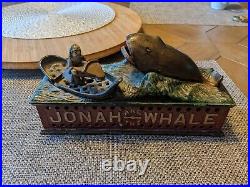 Original 1890 Shepard Hardware Jonah and the Whale Cast Iron Mechanical Bank